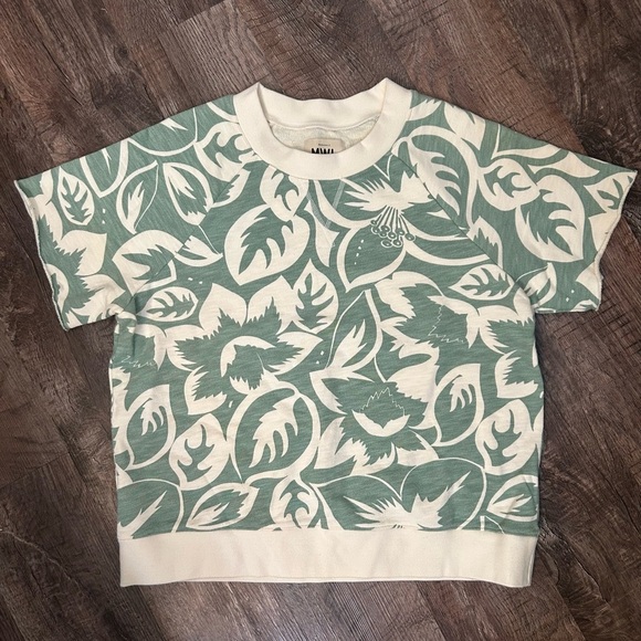 Madewell Tops - Madewell MWL Oversized Shirt Sleeve Tropicale Floral Sweatshirt Medium